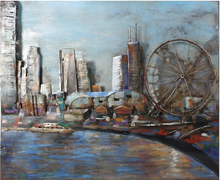 Load image into Gallery viewer, home decor ,metal wall art .3D wrought iron painting, farm country style. rooster, garden