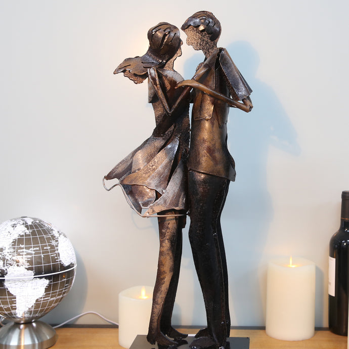 Handmade Metal Dancing Lovers Statue & Sculpture