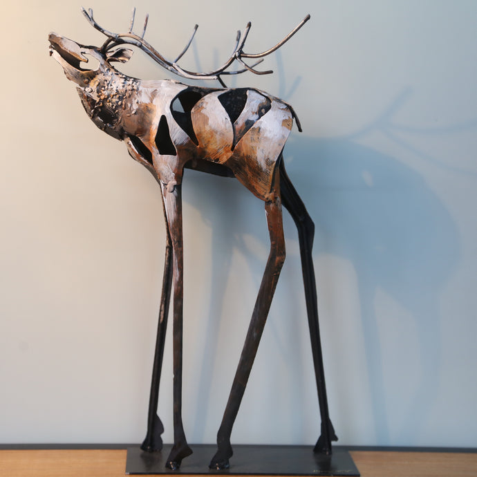 Handmade Metal Deer Statue & Sculpture