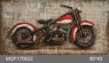 Load image into Gallery viewer, 100% handcrafted artwork, the best gift for a lover of motorcycles. The product is unique. It is also a good product for furniture decoration, suitable for hotels, living rooms, corridors, stairs, balconies, garages.
