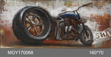 Load image into Gallery viewer, 100% handcrafted artwork, the best gift for a lover of motorcycles. The product is unique. It is also a good product for furniture decoration, suitable for hotels, living rooms, corridors, stairs, balconies, garages.
