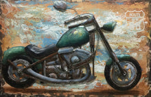 Load image into Gallery viewer, 100% handcrafted artwork, the best gift for a lover of motorcycles. The product is unique. It is also a good product for furniture decoration, suitable for hotels, living rooms, corridors, stairs, balconies, garages.
