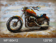 Load image into Gallery viewer, 100% handcrafted artwork, the best gift for a lover of motorcycles. The product is unique. It is also a good product for furniture decoration, suitable for hotels, living rooms, corridors, stairs, balconies, garages.
