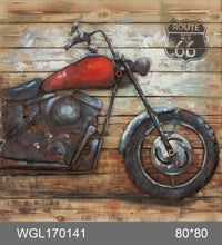 Load image into Gallery viewer, 100% handcrafted artwork, the best gift for a lover of motorcycles. The product is unique. It is also a good product for furniture decoration, suitable for hotels, living rooms, corridors, stairs, balconies, garages.
