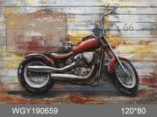 Load image into Gallery viewer, 100% handcrafted artwork, the best gift for a lover of motorcycles. The product is unique. It is also a good product for furniture decoration, suitable for hotels, living rooms, corridors, stairs, balconies, garages.
