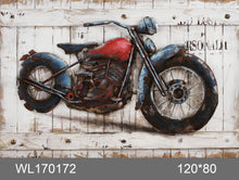 Load image into Gallery viewer, 100% handcrafted artwork, the best gift for a lover of motorcycles. The product is unique. It is also a good product for furniture decoration, suitable for hotels, living rooms, corridors, stairs, balconies, garages.
