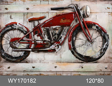 Load image into Gallery viewer, 100% handcrafted artwork, the best gift for a lover of motorcycles. The product is unique. It is also a good product for furniture decoration, suitable for hotels, living rooms, corridors, stairs, balconies, garages.
